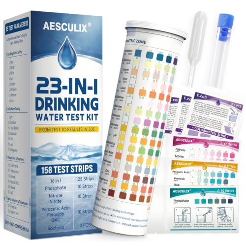 23 in 1 Water Test Kit for Drinking Water 158 Strips (158 Count)