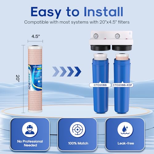 2 Stage 20" x 4.5" Whole House Water Filter Combo Set (2 Count)