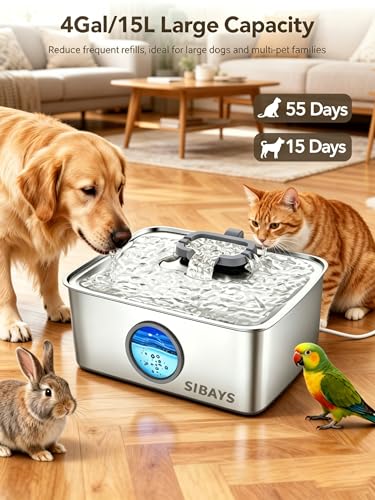 4Gal 15L Dog Water Fountain