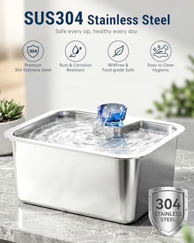 10 L Stainless Steel Dog Water Fountain for Large Dogs (328 Ounce)