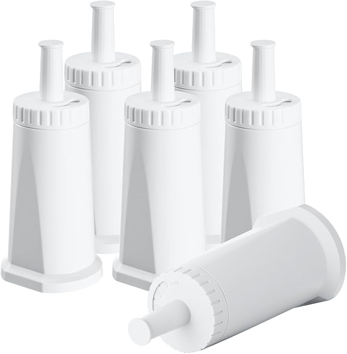 6 Pack Replacement Water Filter for Breville Espresso Machine Barista Pro BES878, Barista Touch Bes880, Oracle Touch BES990, Oracle BES980, Dual Boiler BES920 Bambino ClaroSwiss Sage, BES008WHT0NUC1 - AquaVibe