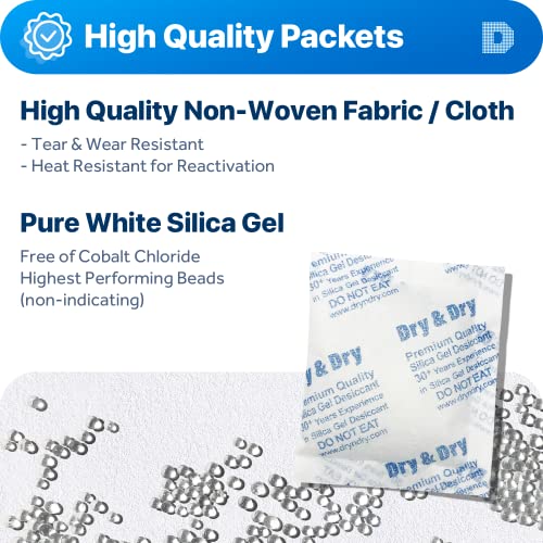 50 Gram [100 Packets] Silica Gel Packets Desiccants