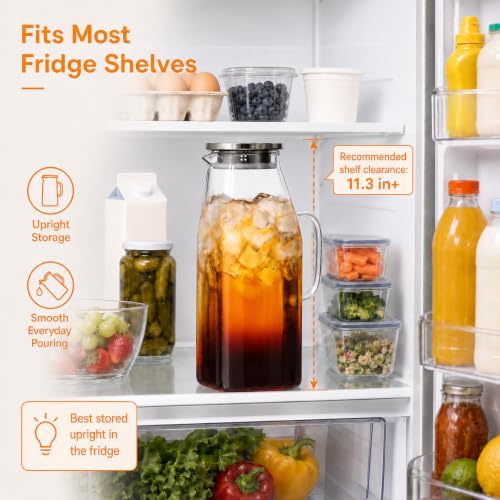 68 oz Glass Pitcher with Lid