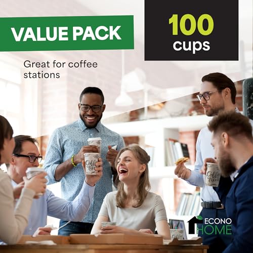 12 oz 100 Pack Disposable Coffee Paper Cups (100 Count)