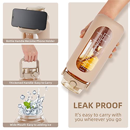 74 oz Glass Water Bottle with 2