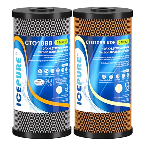 2 Stage 10" x 4.5" Whole House Carbon Water Filter Set (2 Count)