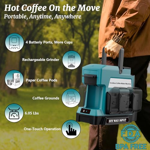Cordless Coffee Maker for Makita 18V Battery