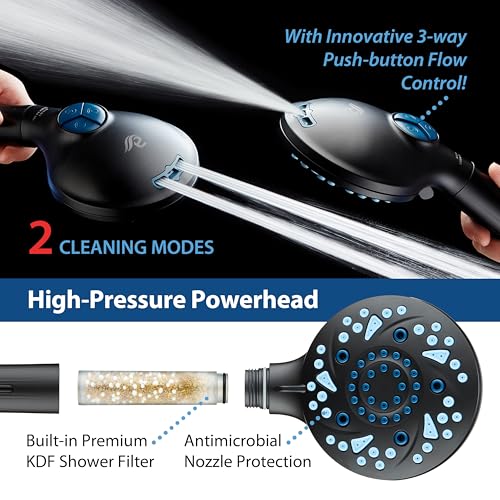 High Pressure 10 Spray Mode Filtered Showerhead