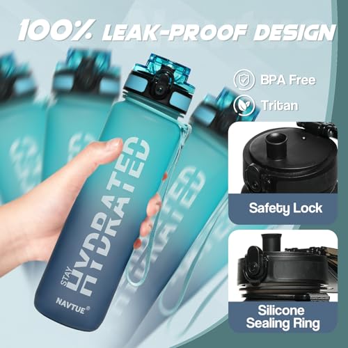 Water Bottle 32 oz Motivational Time Marker Tritan Bottle