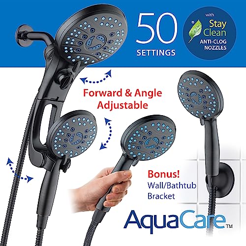 AquaCare 50 mode High Pressure Shower Head Combo with Arm & Dual Power Wash