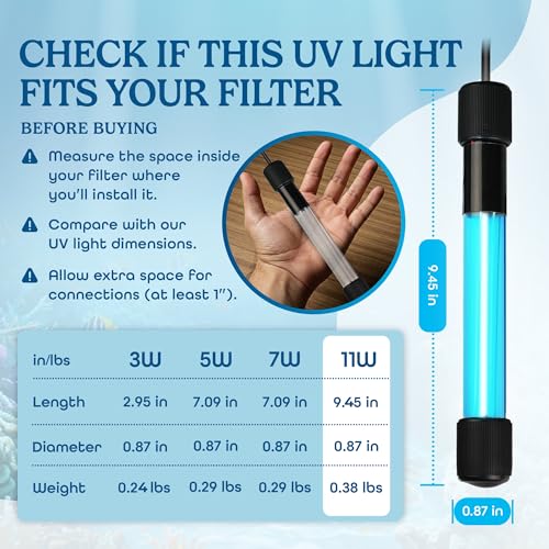 11W Water Clarifying Light for Aquarium