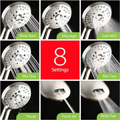 AquaCare 50 mode High Pressure Shower Head Combo with Arm & Dual Power Wash