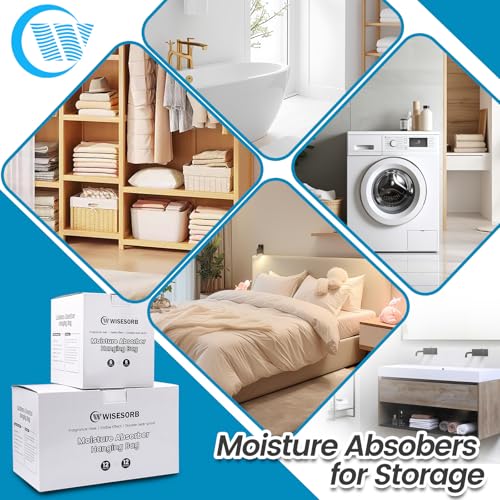 Moisture Absorber Hanging Bags 12 Pack (7.0548 Ounce)