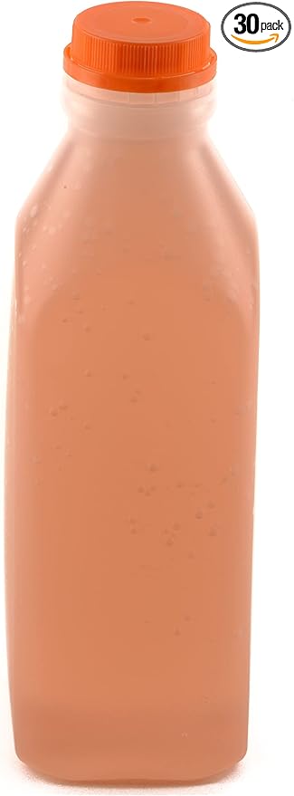 EcoQuality Empty Plastic Juice Bottles with Tamper Evident Caps 32 OZ - Smoothie Bottles - Ideal for Juices, Milk, Smoothies, Picnic's and even Meal Prep Juice Containers (32 Ounce) (30)