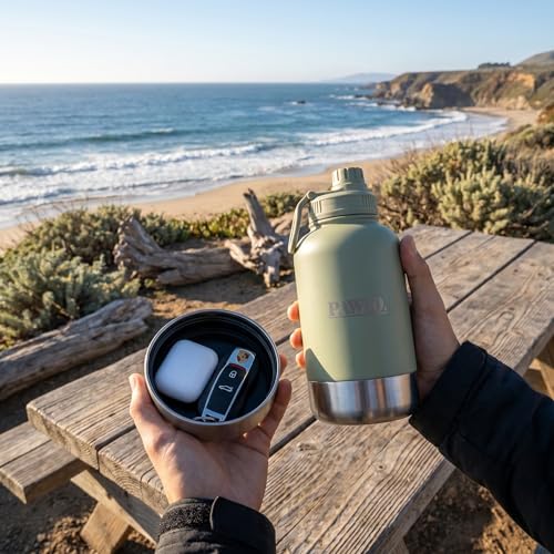 Outdoor Dog Water Bottle with 2 Stainless Steel Bowls