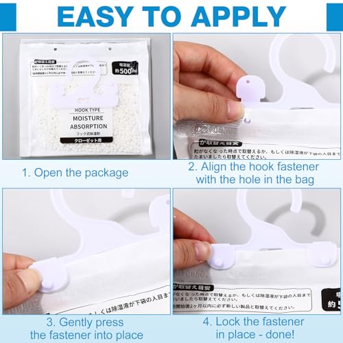 30 Pack 500 ml Moisture Absorber Hanging Closet Dehumidifier Bags Unscented Hanging Humidity Absorber Desiccant Moisture Absorb in Wardrobes Bedrooms Bathrooms Kitchen (30 Count)