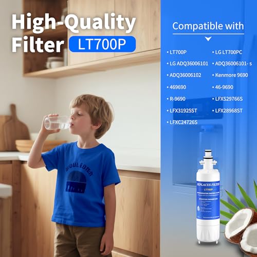 ADQ36006101 Water Filter Replacement Compatible with LG LT700P (2 Count)