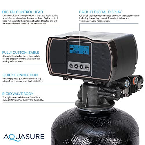 48 000 Grains Whole House Water Filtration Bundle with Digital Metered Control Softener