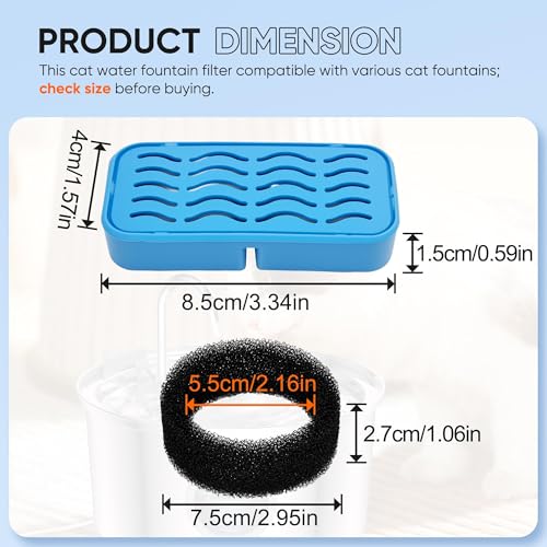 4 Pack Pet Fountain Filters Compatible with AONBOY and AOOGITF