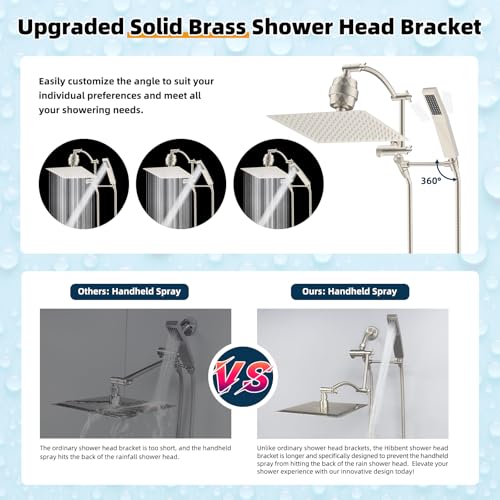 Metal 12'' Filtered Rainfall Shower Head with Handheld Combo