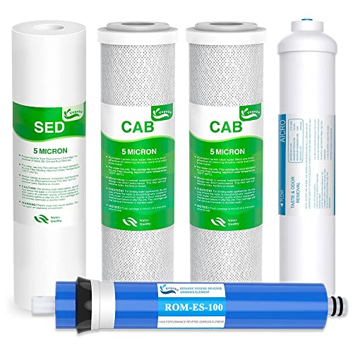 5 Stage ROES 100 RO Water Filter Set Replacement Fits APEC ROES