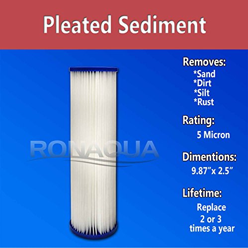 Pleated Sediment Water Filter Cartridge 9.87”x 2.5” Amplified Surface Area