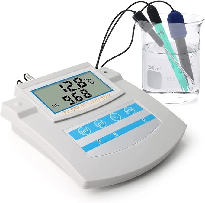 6 in 1 Smart Water Quality Monitor Tester for Swimming Pool, Aquarium, Laboratory - PH ORP TDS EC CF Temperature Benchtop Meter