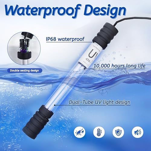 Pond UV Light for Fish Tank UV Pond Water Clarifier for 100
