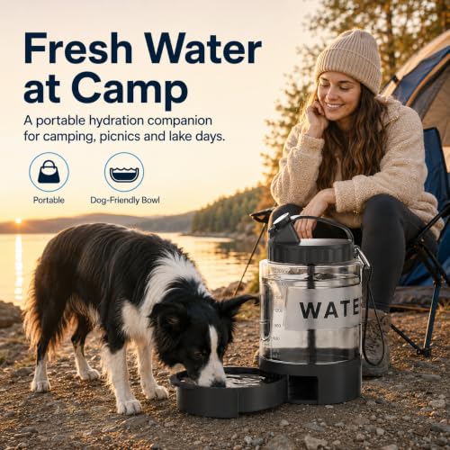 Portable Dog Water Bowl Dispenser (77 Fl Oz)