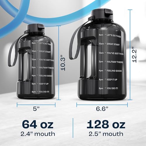 Half Gallon Water Bottle with Motivational Quotes