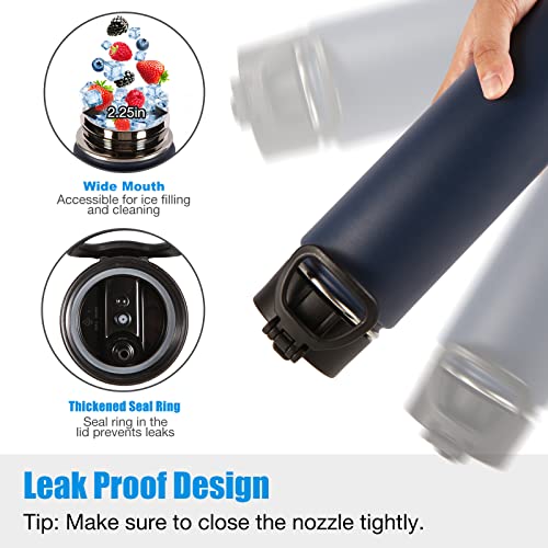 Insulated Water Bottles with Straw Bulk 8 Pack (8 Count)
