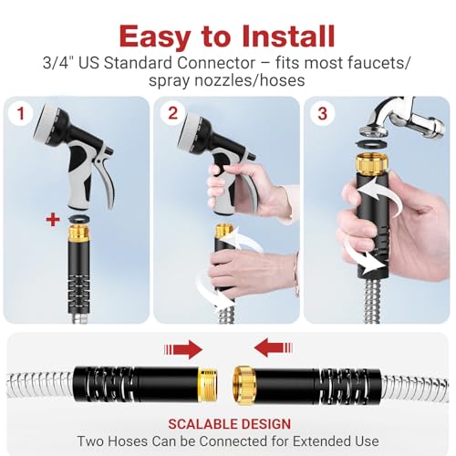 200ft Heavy Duty Stainless Steel Garden Hose