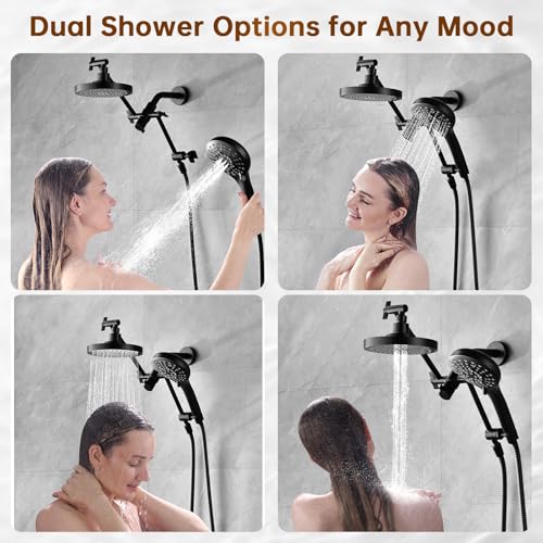 High Pressure Dual Shower Head Combo with Handheld and Rain Shower