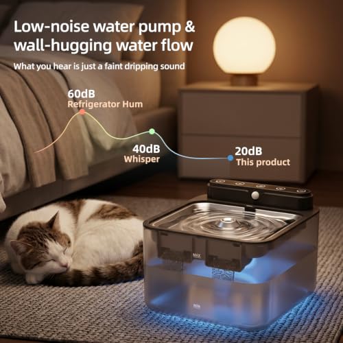 Wireless Cat Water Fountain Battery Operated
