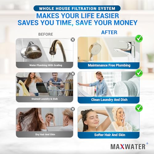 3 Stage Whole House Water Filter System with Sediment + Phosphate Anti Scale