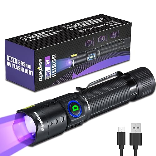 UV Flashlight 395nm Black Light Mini USB Rechargeable Ultraviolet LED Blacklight Woods Lamp Powerful Fluorescent Portable Detector for Pet Urine Stains