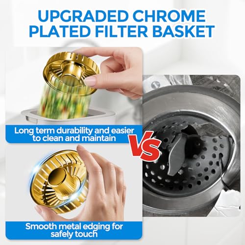 3 in 1 Kitchen Sink Drain Strainer Stopper Removable Basket Pop