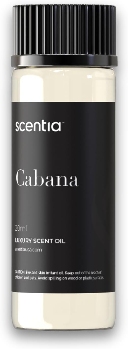 Hotel Diffuser Oil Inspired by 5-Star Hotel Scent - 20 mL 0.67 fl oz - Fragrance Oil Blend Botanical Jasmine, Bergamot & Fresh Marine Notes for Aromatherapy Diffusers - Cabana