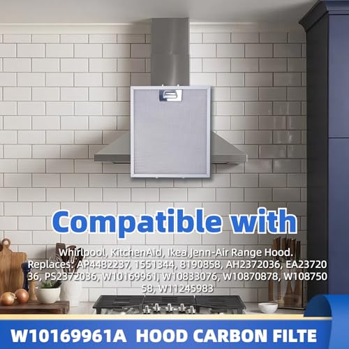 Upgraded 5 Layer Aluminum W10169961 Range Hood Filter 10.5x12in 2 Pack