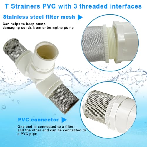 1" T Strainers steel filter cover connected to 1" PVC DN25 water pipe