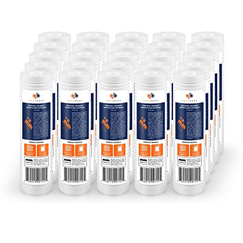 5 Micron 10 x 2.5 Grooved Sediment Water Filter Replacement for Whole House Filter Cartridge Compatible with AP110 (25 Count)