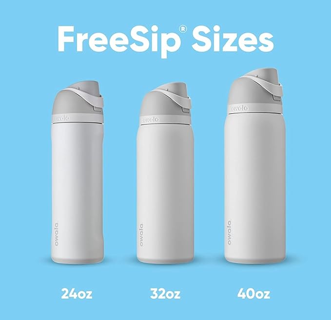 Owala FreeSip Insulated Stainless Steel Water Bottle with Straw for Sports, Travel, and School BPA-Free Sports Water Bottle, 40 oz, Boneyard