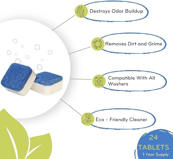 Washing Machine Cleaner and Deodorizer (24 Count)