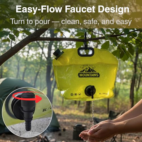 Camping Water Container 2 Gallon Collapsible Water Jug with Spout