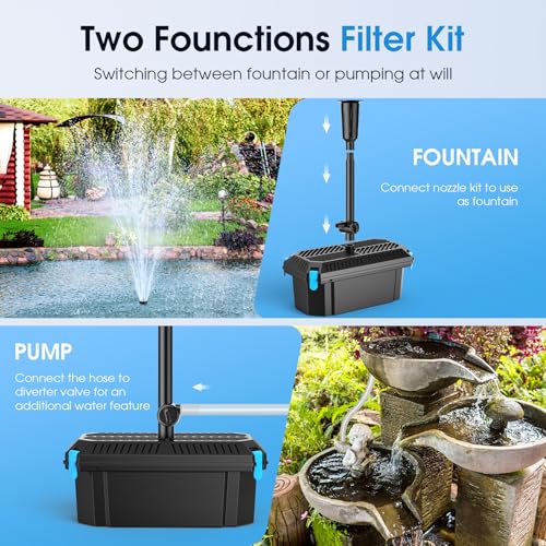 Pond Filter with Pump Fountain Kits