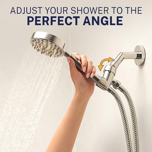Solid Metal Handheld Shower Head with Hose and Brass Holder