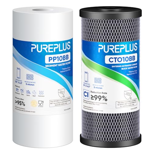 5 Micron 4.5"x10" Whole House Water Filter Combo