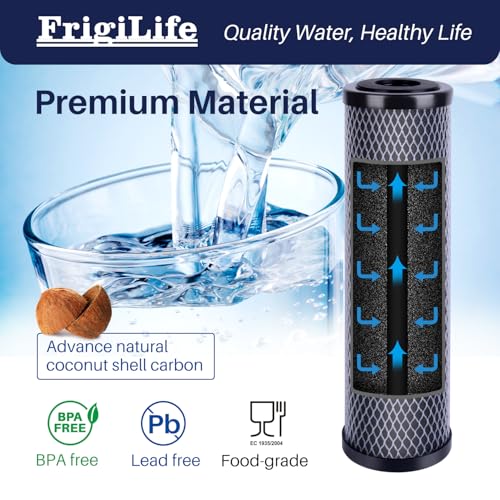 1 Micron 10" x 2.5" Whole House CTO Carbon Sedimen Water Filter Compatible DuPont WFPFC8002 (3 Count)