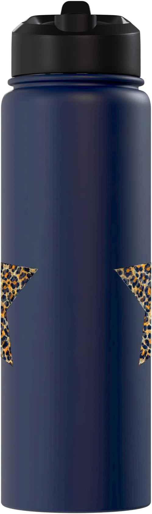 Star Shape - Cute Cheetah Leopard Print Graphic Stainless Steel Insulated Water Bottle