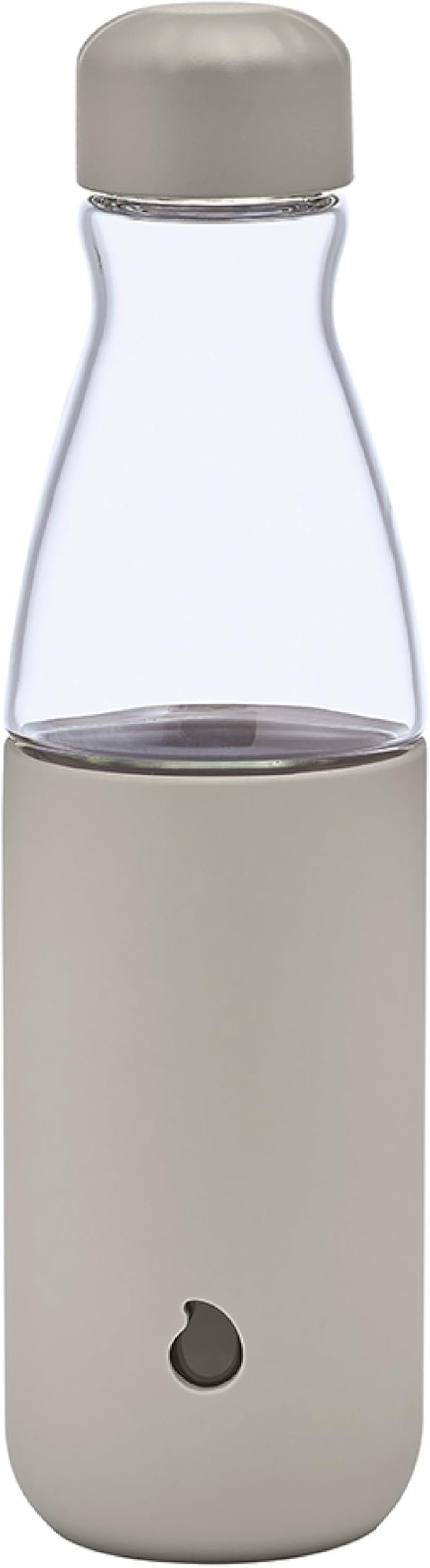 S'well Glass Original Water Bottle, 18oz, Lunar Grey, Borosilicate Glass Bottle With Protective Silicone Sleeve, Zero Plastic, Leakproof, BPA Free